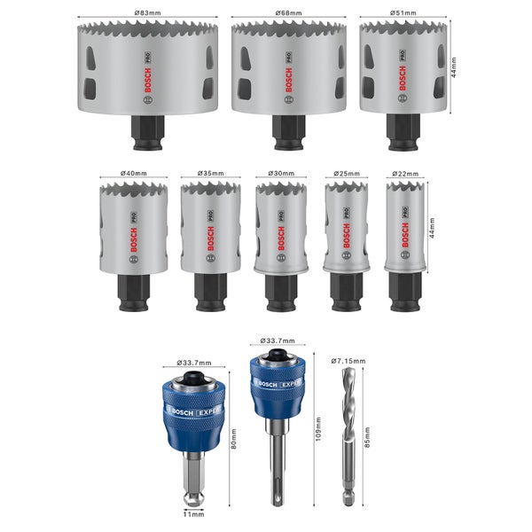 Bosch PRO Multi Material PC Plus Lochsägen-Set 11-tlg. - 2608594432