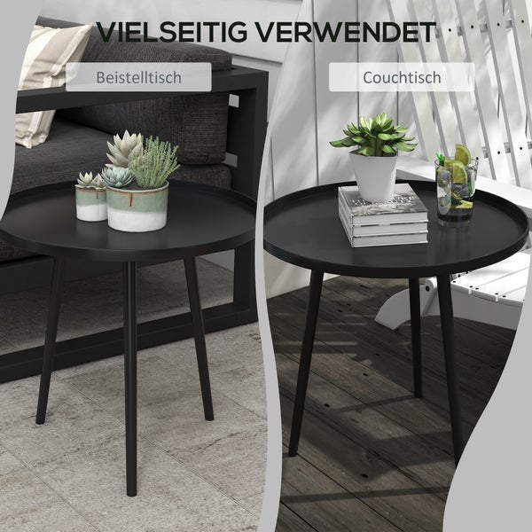 Beistelltisch 40cm x 40cm x 50cm, Stahl Schwarz