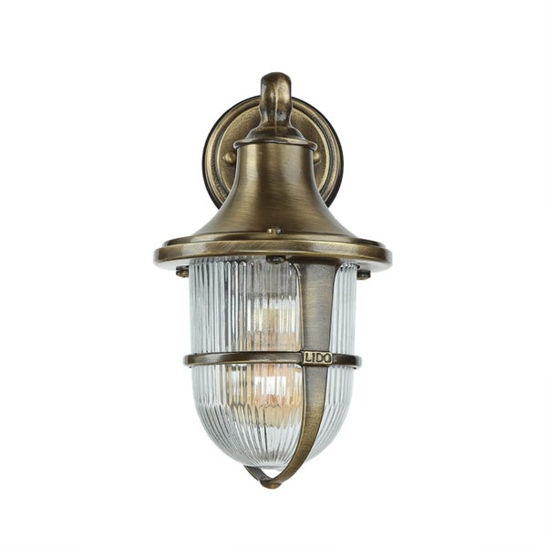 Wandleuchte im Vintage-Stil mit klarem, geriffeltem Glas