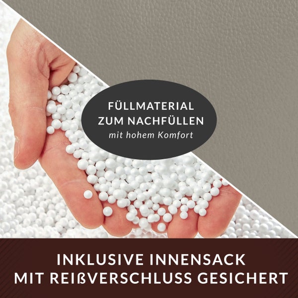Füllmaterial zum Nachfüllen, inklusive Innensack mit Reißverschluss