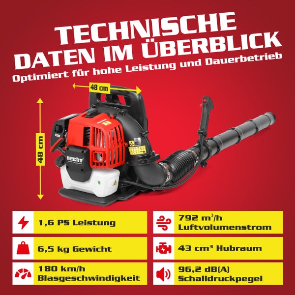 Technische Daten des Laubbläsers im Überblick