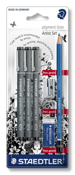 Staedtler Pigment Liner Artist Set zum Schreiben, Skizzieren und Zeichnen