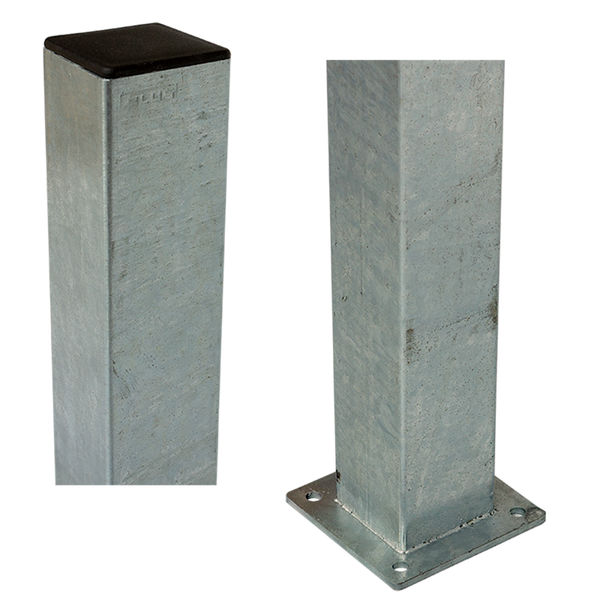 Stahlpfosten feuerverzinkt 8x8x187cm - Pfostenfuß 13x13cm