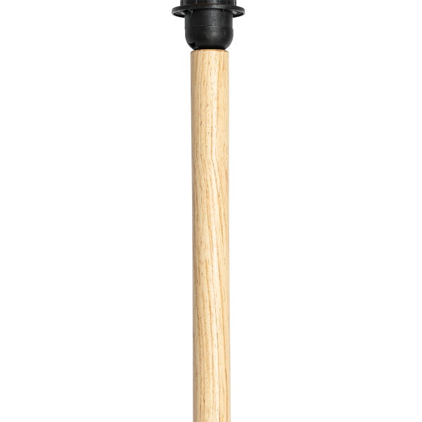 Lampenfuß aus Holz mit Fassung für eine Leuchte.