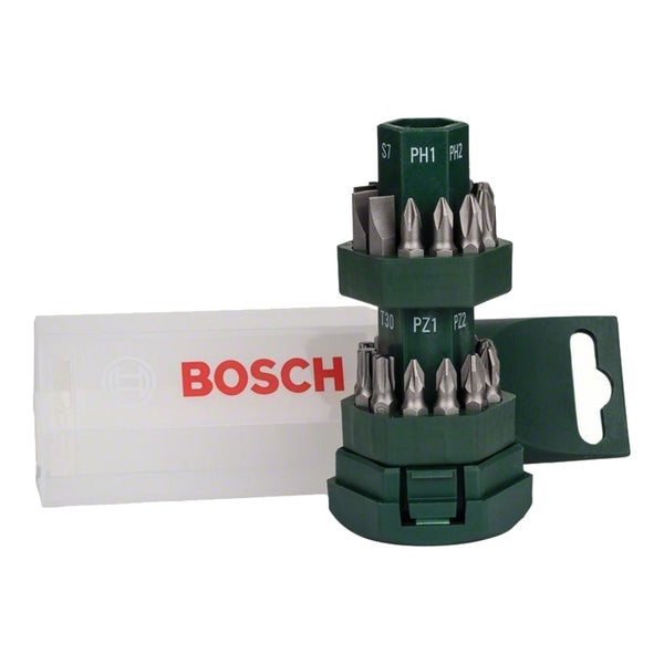 Bosch Bit-Set mit verschiedenen Schrauberbits und Bosch Logo