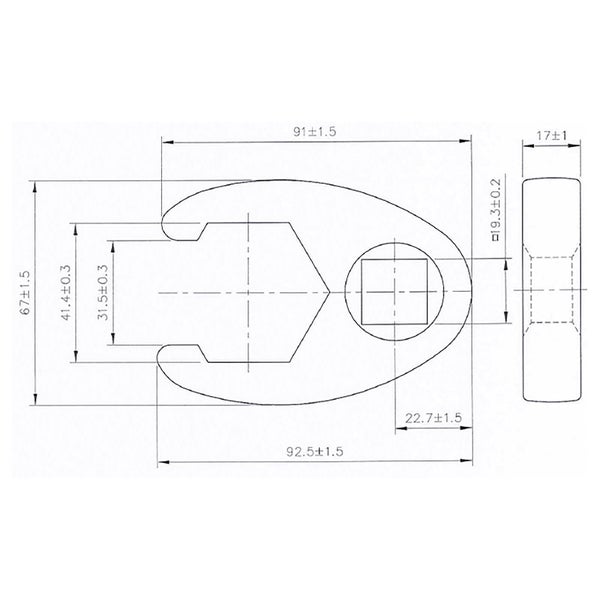 BGS Hahnenfußschlüssel Antrieb Innenvierkant 20 mm (3/4) SW 41 mm - 1759-41