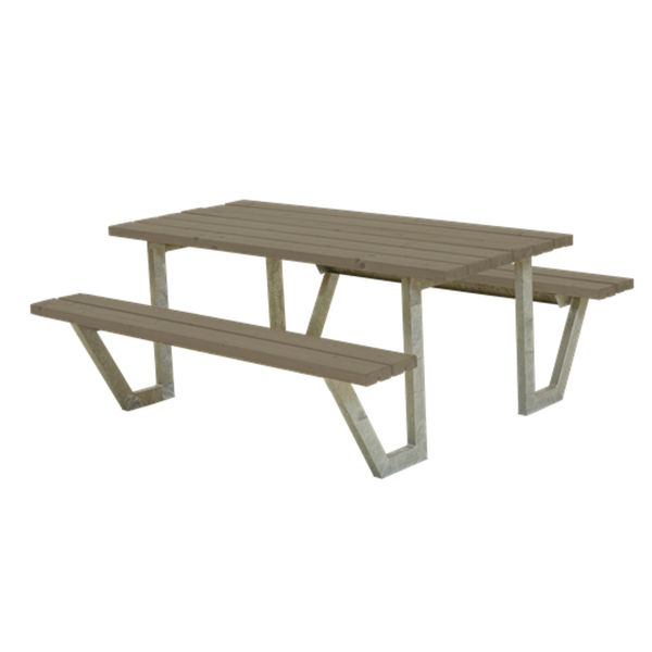 Picknicktisch, Gartentisch, Gartenmöbel  WEGA 177x161x73cm-6 bis 8 Plätze-Farbe grau grün