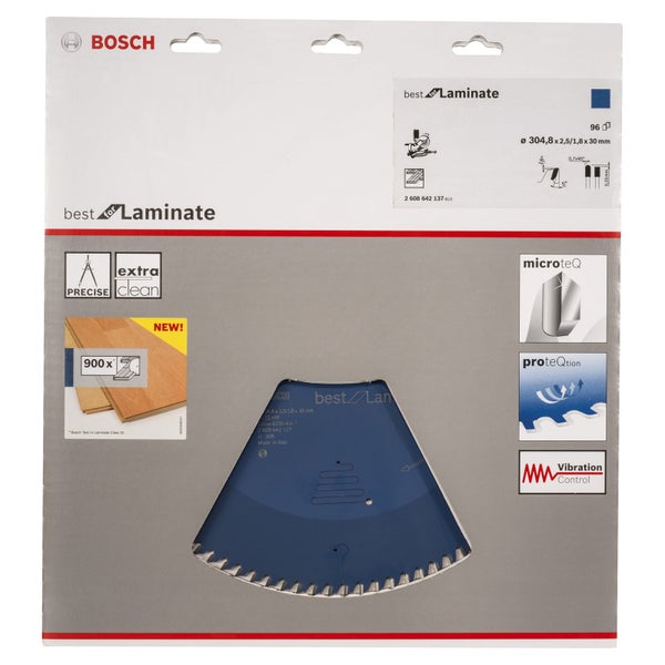 Bosch Kreissägeblatt Best for Laminate, Durchmesser 304,8 Millimeter