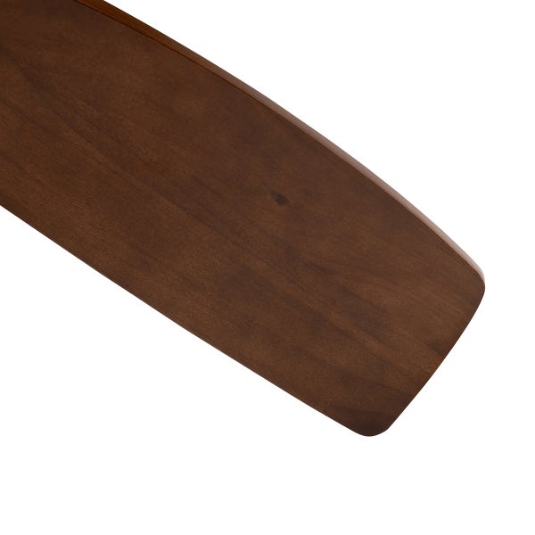 Deckenventilator-Flügel aus dunklem Holz mit sichtbarer Maserung.