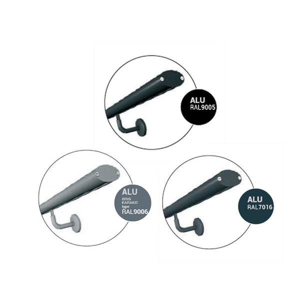 PRESTIO – Wandhandlauf-Set + Stützen - Farbe Anthrazit RAL 7016