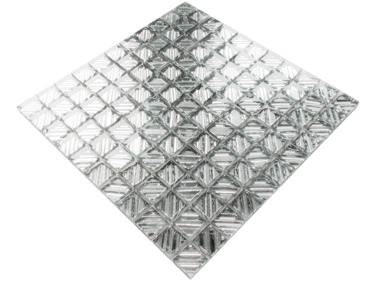 Glasmosaik auf Netz für Bad und Küche 30cm x 30cm  - Silver Labirynth