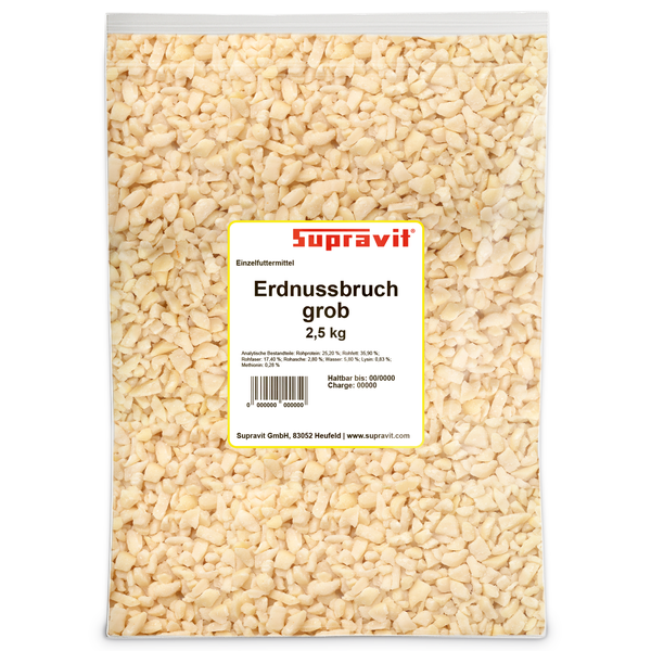 Supravit Erdnussbruch grob 2,5 kg in einer transparenten Verpackung