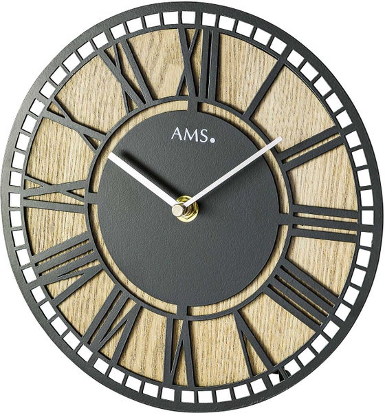 AMS 1231 Tischuhr Metallgehäuse Durchmesser: 22 cm