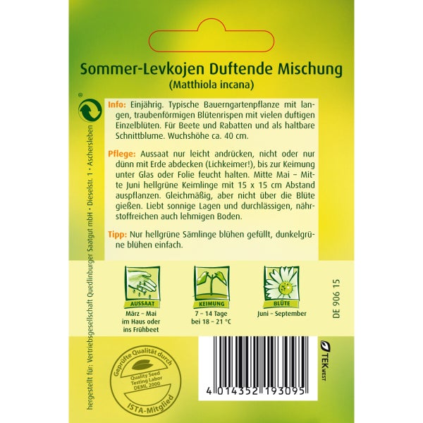 Sommer-Levkojen Frühe hohe Mischung Samen von Quedlinburger SAATGUT