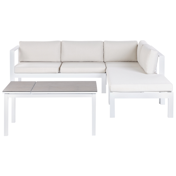 Gartenlounge-Set mit Sofa, Kissen und Tisch