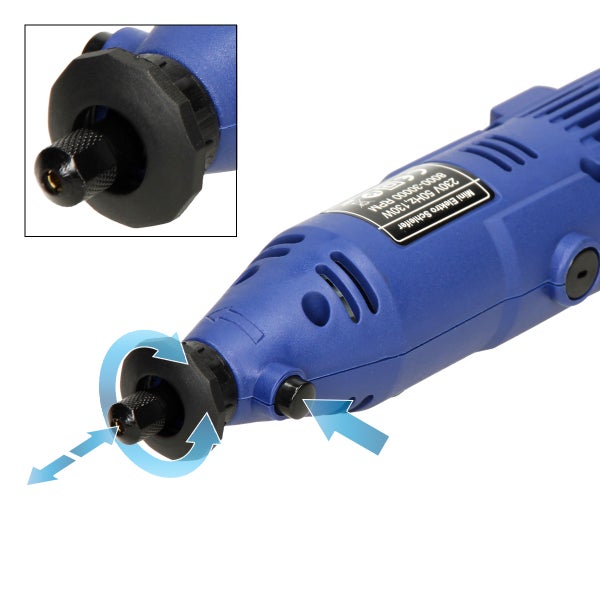 ECD Germany Mini Schleifer Multifunktionswerkzeug 234 teilig - Kunststoff - Blau - 130 W - Kabellänge ca. 200 cm - inklusive Koffer - Schleifgerät Schleifmaschine Geradschleifer