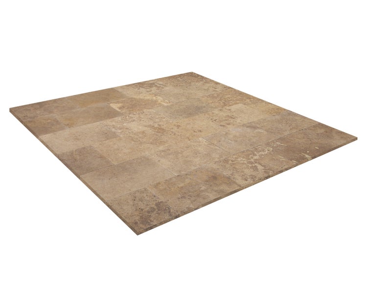 Wohnrausch Travertin Fliesen BROWN 61 x 40,6 x 1,2 cm, getrommelt, braun