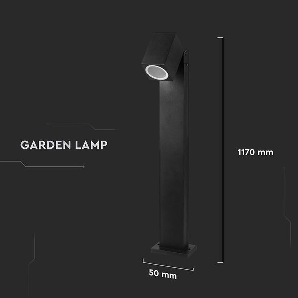 Gartenlampe mit einer Höhe von 1170 mm und einer Breite von 50 mm.