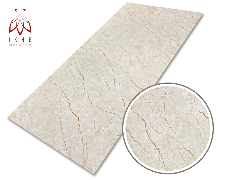 3D Wandpaneel Marmoroptik PVC 120x60cm – Luxuriöse Wandverkleidung DIY-Montage, Alternative zu Fliesen für Bad & Küche Beige 01
