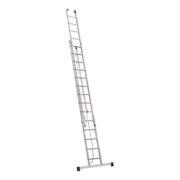 Ausziehbare Aluminium Schiebeleiter mit Seilzug und Wandlaufrollen für den professionellen Einsatz