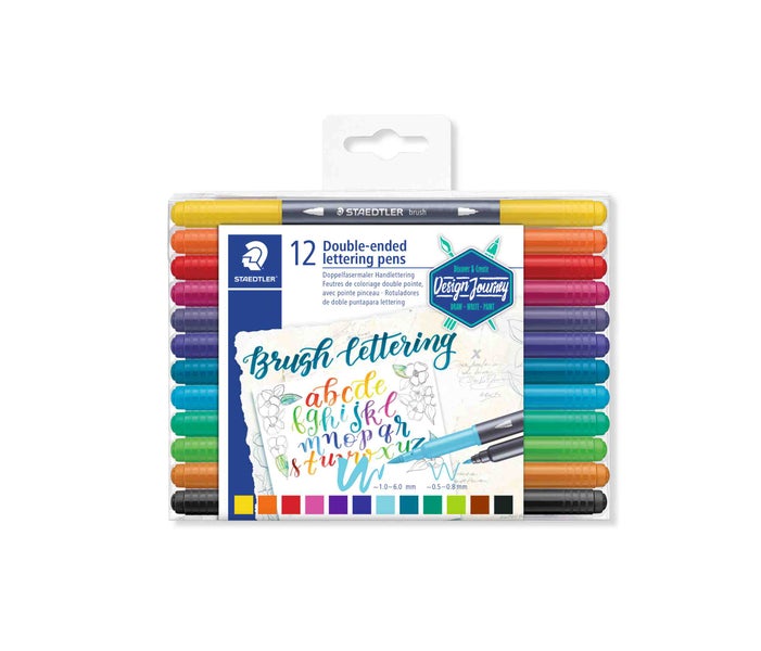 STAEDTLER Schreib- und Zeichbedarf 3004 Doppelfasermaler Handlettering, 12er Set