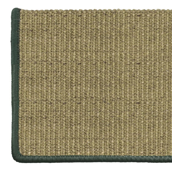 FLOORDIREKT Stufenmatte aus Sisal - Pure Nature - Umkettelt & Selbstklebend - Grün 23,5 x 65 cm - Rechteckig