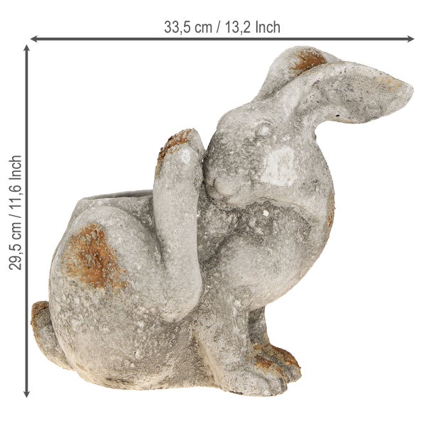 Dekofigur Hase, sitzend mit Abmessungen 33,5 cm x 29,5 cm