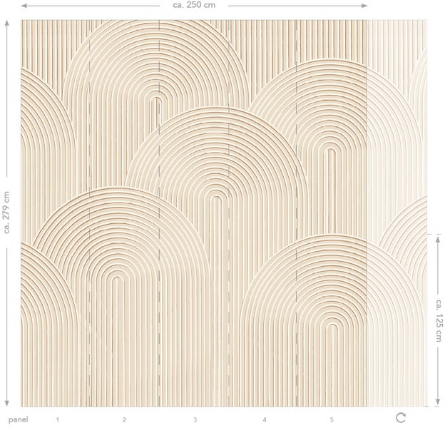 Tapetenpaneel mit abstraktem Halbkreis-Muster