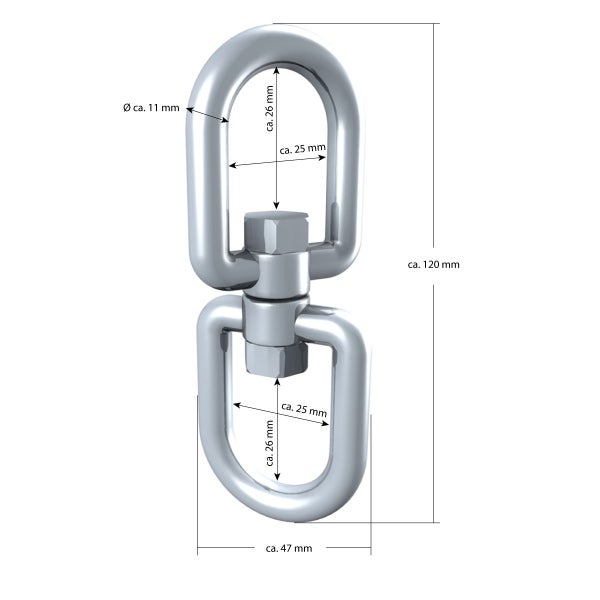 AMANKA 420kg XL Hängesessel Drehwirbel 10x125mm Edelstahl Swivel Hängestuhl Befestigung Boxsack Aufhängung Geschlossen