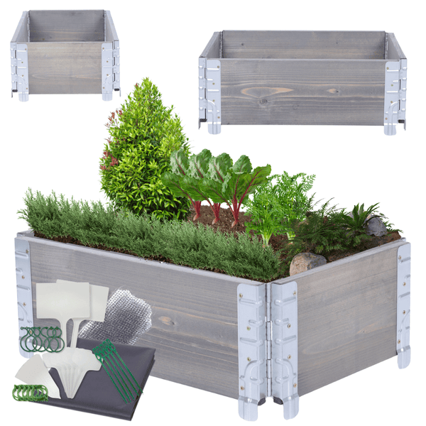 Hochbeetkisten GrowBox HxBxT 20x60x40 cm 1 Ebene Holz Grau