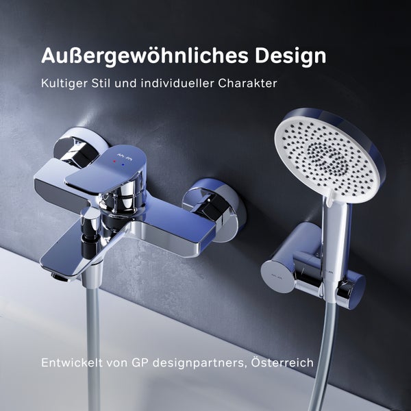 Aufputz-Badearmatur mit Handbrause für die Wandmontage