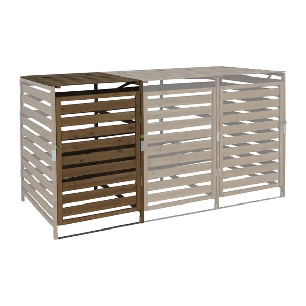 Mülltonnenbox aus Holz mit Lamellenoptik