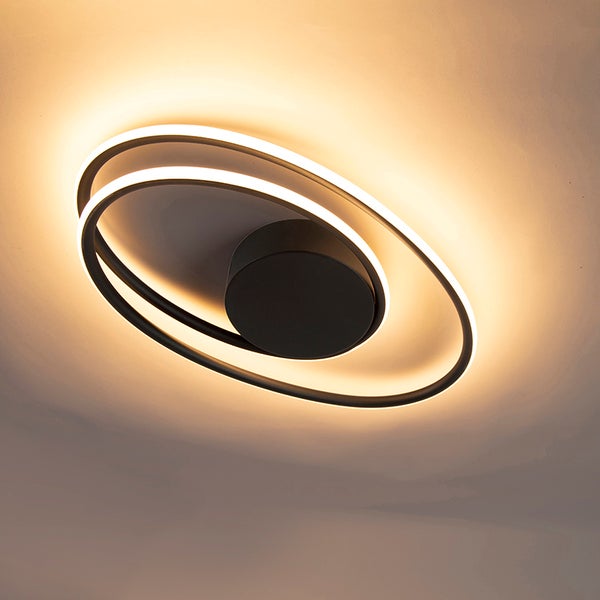 Design Deckenleuchte schwarz inkl. LED 3 Stufen dimmbar - Rowan