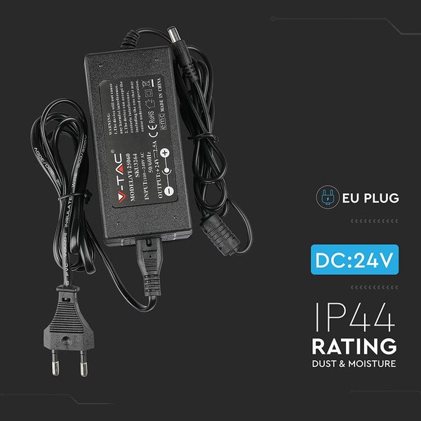 Netzteil mit Eurostecker, 24 Volt Gleichstrom und Schutzart IP44