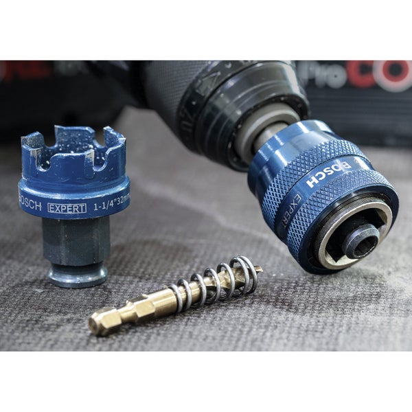 Bosch Expert Lochsäge mit Bohrmaschine, Schaft und Feder
