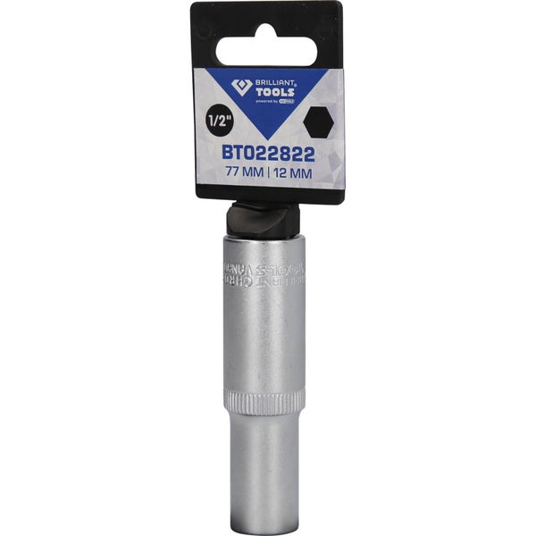 BRILLIANT TOOLS 1/2 Sechskant-Stecknuss lange Ausführung 12 mm - BT022822