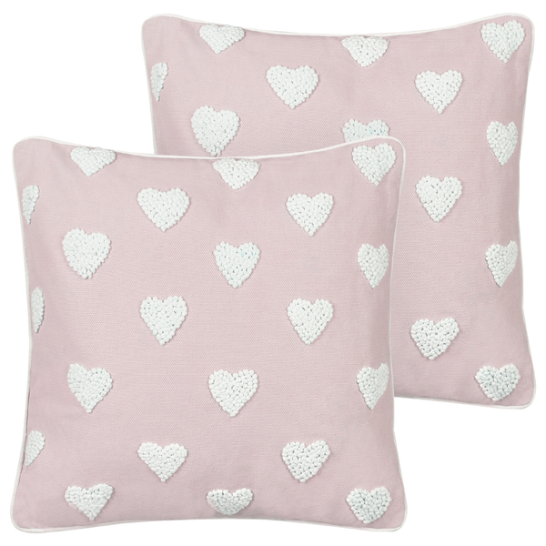 Dekokissen 2er Set GAZANIA Baumwolle 45 x 45 cm Pastellrosa