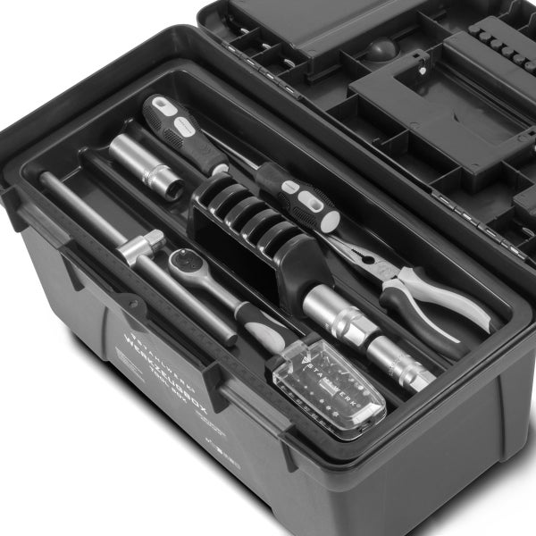 STAHLWERK Toolbox Set mit 5 leeren Werkzeugkisten Modul-System Werkzeugkasten