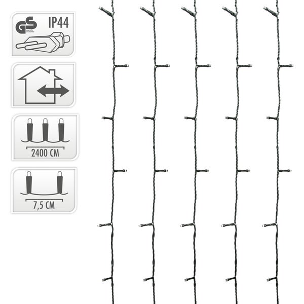 ECD Germany LED Lichterkette 24m mit 320 LEDs Warmweiß, Strombetrieben, IP44 Wasserdicht, Beleuchtung für Innen & Außen, Weihnachtsbeleuchtung Weihnachtsbaum Garten Dekoleuchte Weihnachtsdekoration