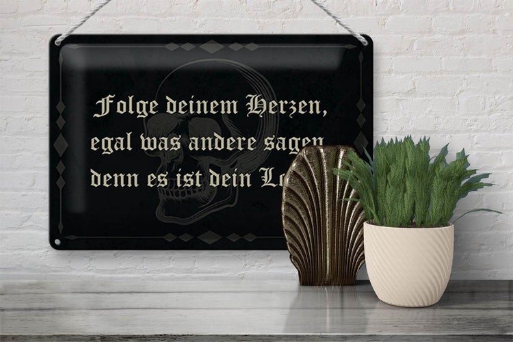 Blechschild Spruch 30x20cm folge deinem Herzen egal was