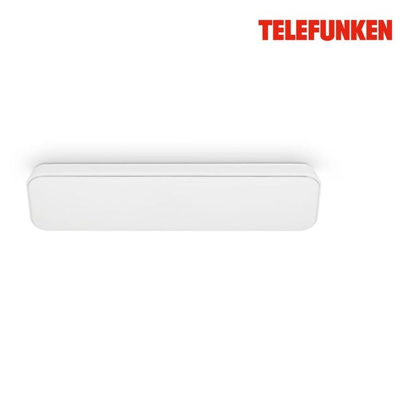TELEFUNKEN KISTA LED Deckenleuchte, in Stufen dimmbar, Speicherfunktion, Neutralweißes Licht, weiß, 60,5 x 18,5 x 5,5 cm