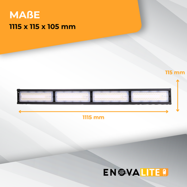 Enovalite LED Lichtleiste mit den Maßen 1115 x 115 x 105 mm