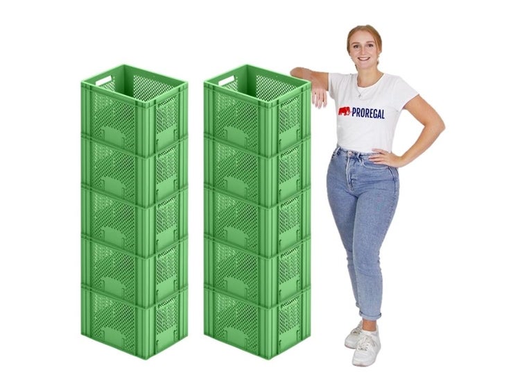 PROREGAL Eurobehälter Obst- und Gemüsekasten HxBxT 27,2 x 30 x 40 cm 26 Liter Grün Obst-Gemüsekiste Obstkorb Transportbox