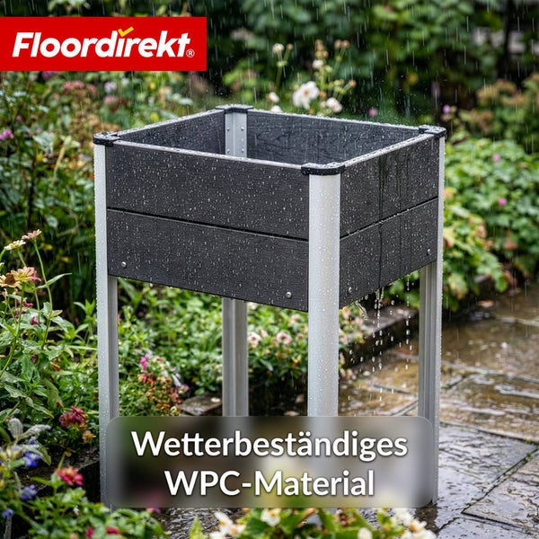 Hochbeet aus Wood Plastic Composite Material im Garten