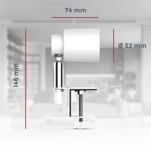 Klemmlampe - 5W, 400lm, LED, mit Stecker, dimmbar, warmweiß, weiß