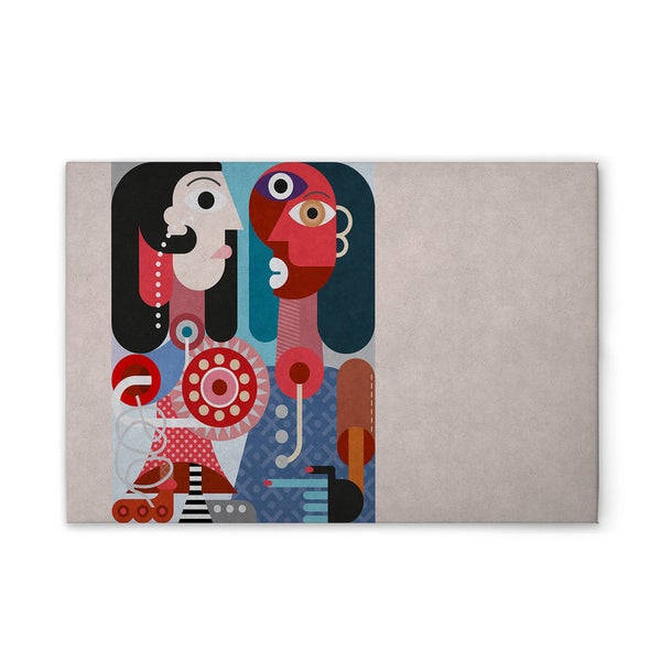 Leinwanddruck mit einem abstrakten Porträt von zwei Personen