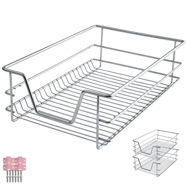 Auszugschublade aus Metall mit Befestigungsmaterial
