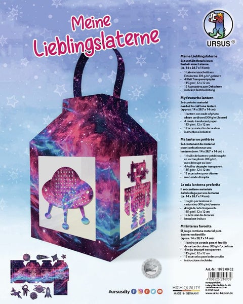 URSUS Laternen-Bastelset „Nebula“ – Komplett-Set Zum Selbermachen Für Sankt Martin | Inkl. Anleitung, Vorgestanzte Motive