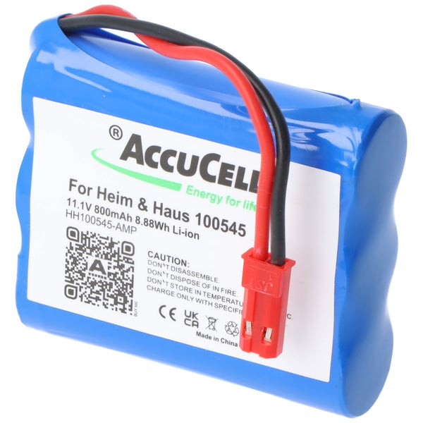 Lithium Ionen Akku passend für Heim & Haus 100545 11,1 Volt 800mAh, mit JST Anschlussstecker