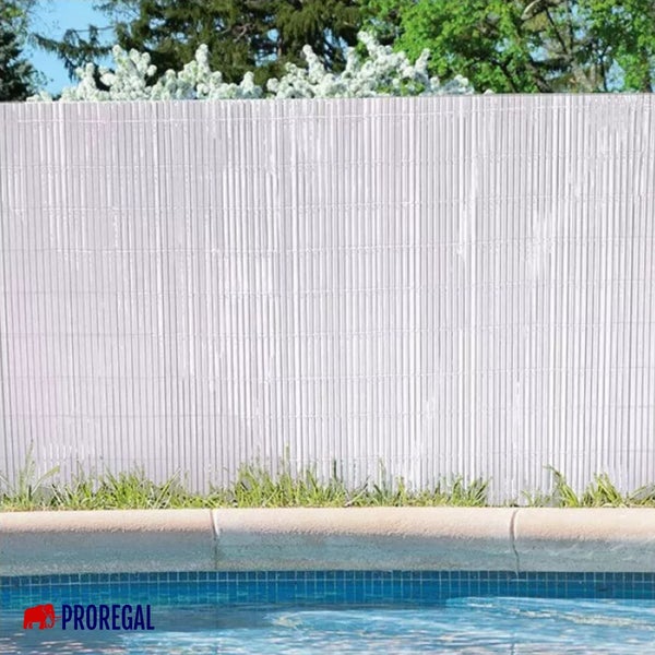 PROREGAL Fi-Chi – Premium Sichtschutzmatte Zaun Sichtschutz PVC- Sichtschutzmatte Gartensichtschutz Höhe 1 m Länge 3 m HxL 1 x 3 m Grau